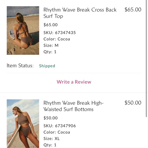 Rhythm Wave Break Cross Back Surf - TOP ONLY - Picture 5 of 5